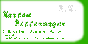 marton mittermayer business card